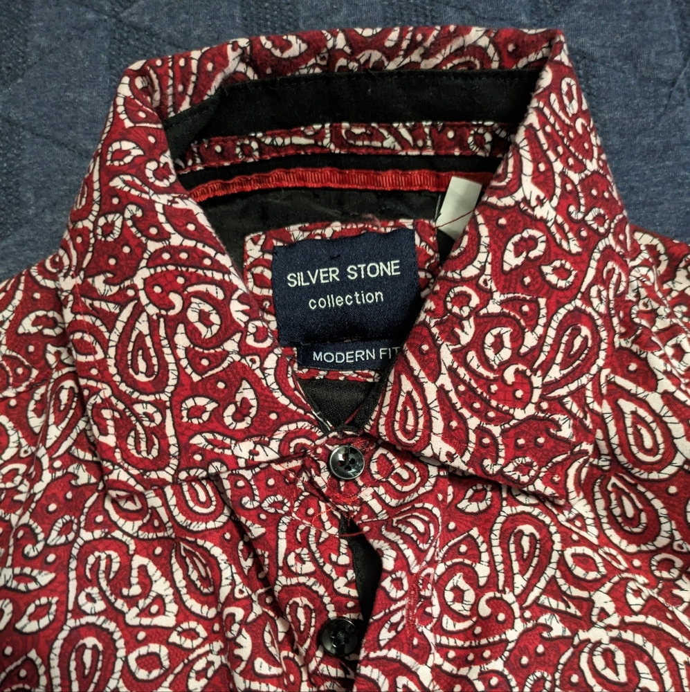 Silver stone, medium long sleeve button down